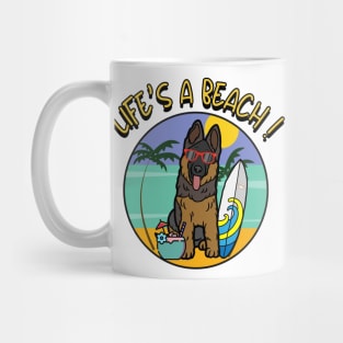 Funny guard dog is chilling on the beach Mug